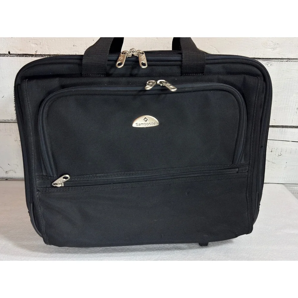 Samsonite Rolling Laptop Briefcase Black Wheeled Business Bag Carry On‎ Tote